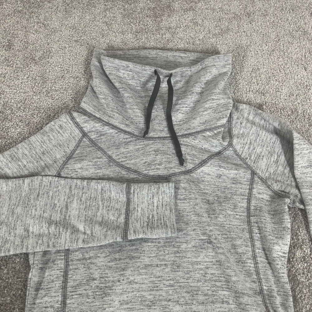 Kuhl Lea Pullover Womens Medium Cowl Neck Sweater Thumbholes Kangaroo Pocket